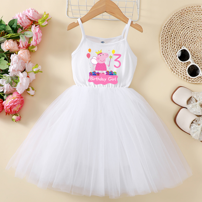 Summer Clothing Baby Girl - Peppa Pigs Dress Birthday Number 1-9