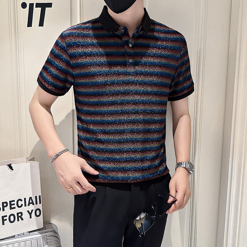 Summer Nights Clothing - Summer Sequins Men's Polo Shirt Contrast