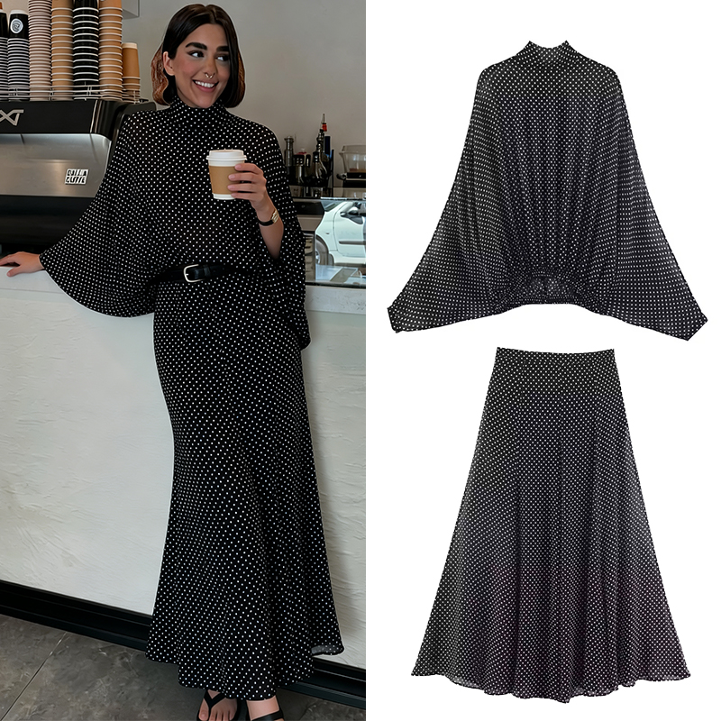 Summer Alt Clothing - Polka Dot Printed Midi Skirts Two