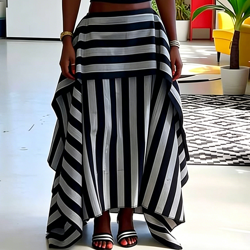 Summer Alt Clothing - Fashion Irregular Splice Ruffle Edge Outfit