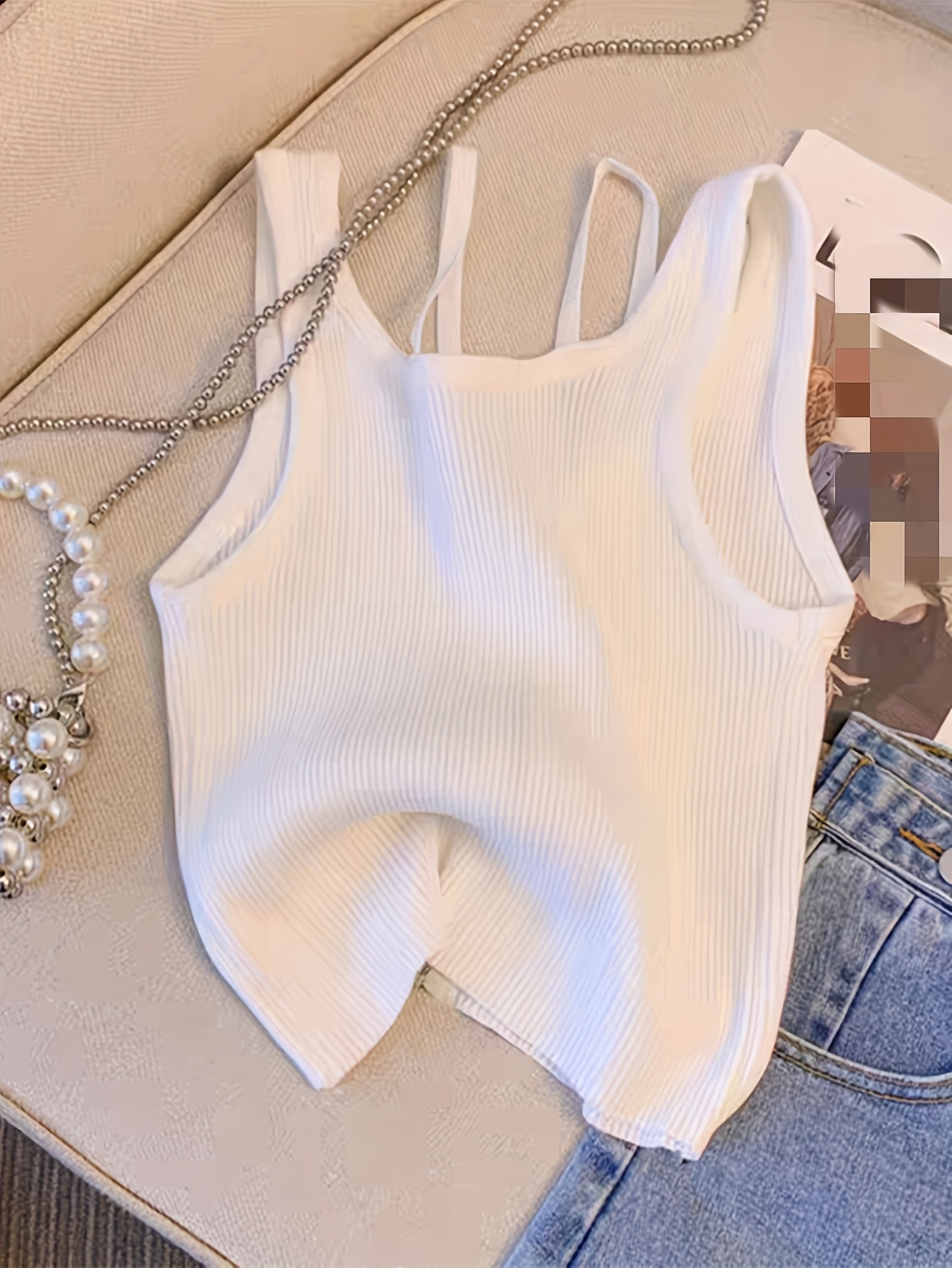 New Elegant White Ribbed Knit  - Summer Clothing Staples recensione e prezzo