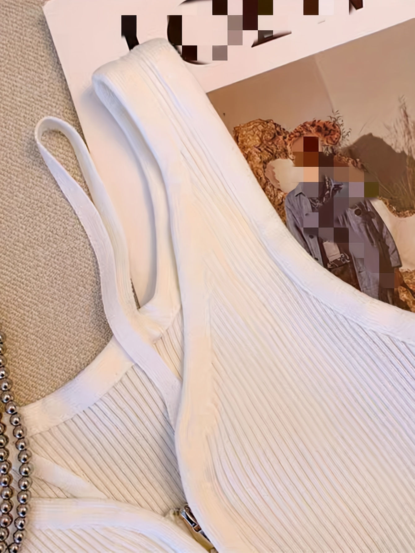 New Elegant White Ribbed Knit  - Summer Clothing Staples recensione e prezzo