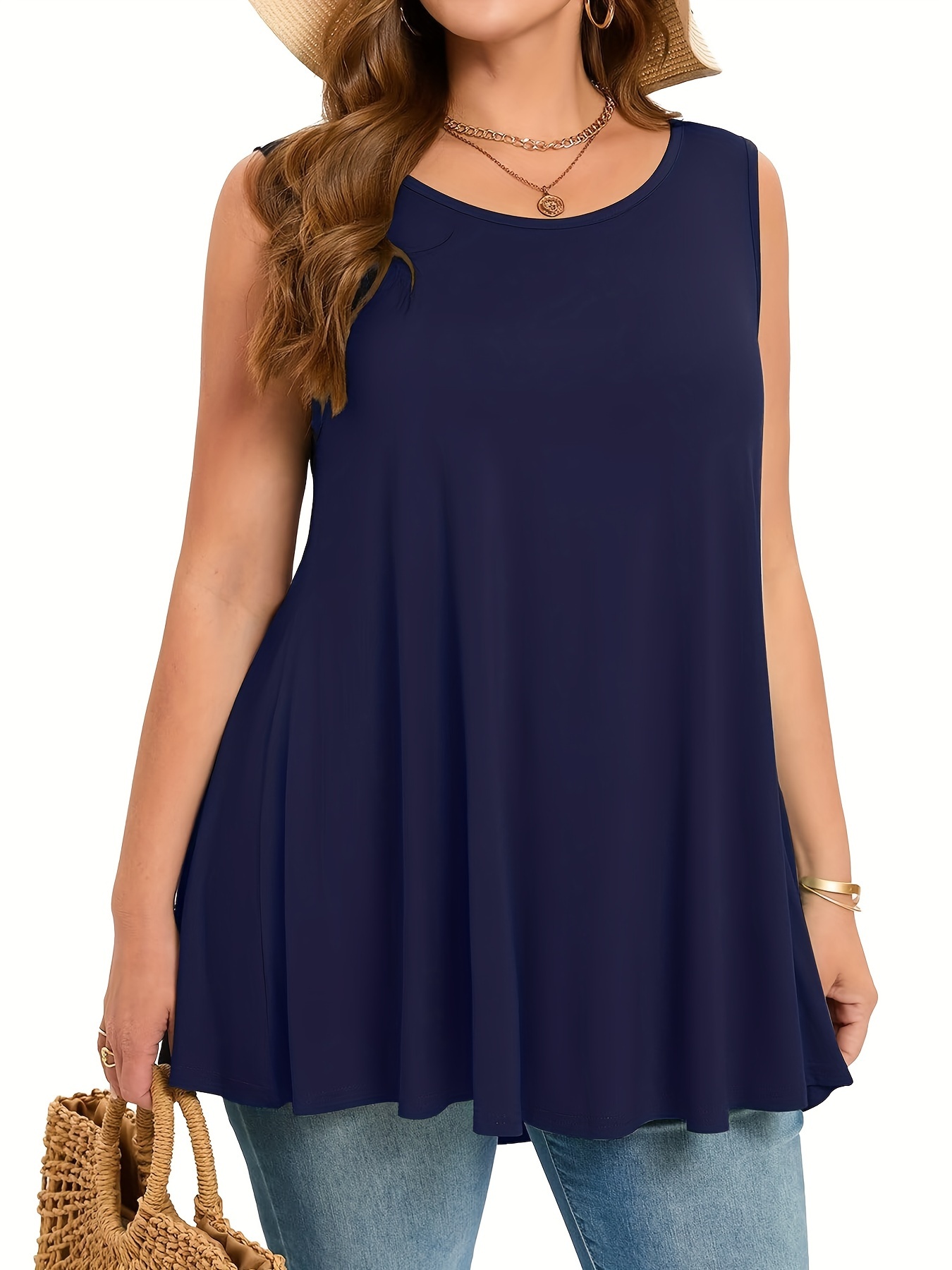 Plus Size Simple Solid Tank To - Summer Clothing Plus Size Women recensione e prezzo