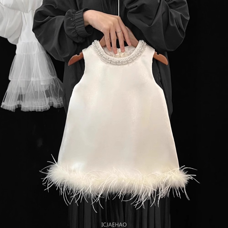 2025 New Girls Satin Feather P - Summer Clothing Baby Girl recensione e prezzo