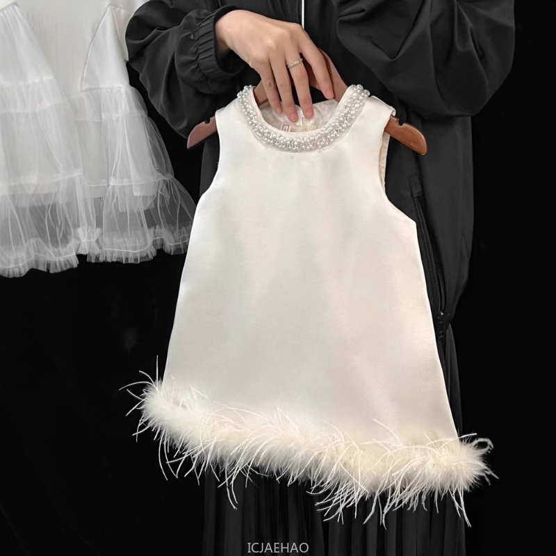 2025 New Girls Satin Feather P - Summer Clothing Baby Girl recensione e prezzo