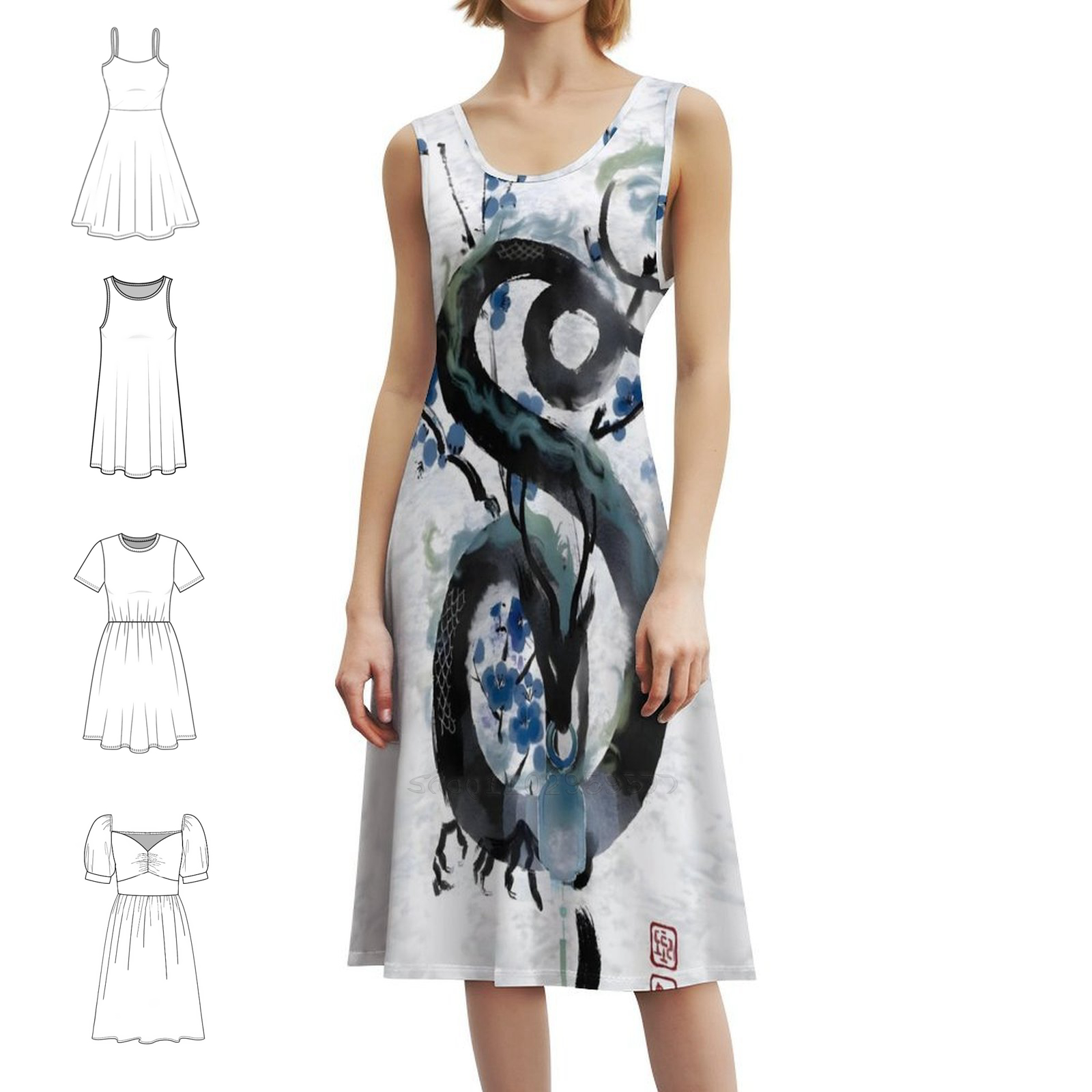 Japanese Blue Night Dragon Ink - Summer Nights Clothing recensione e prezzo