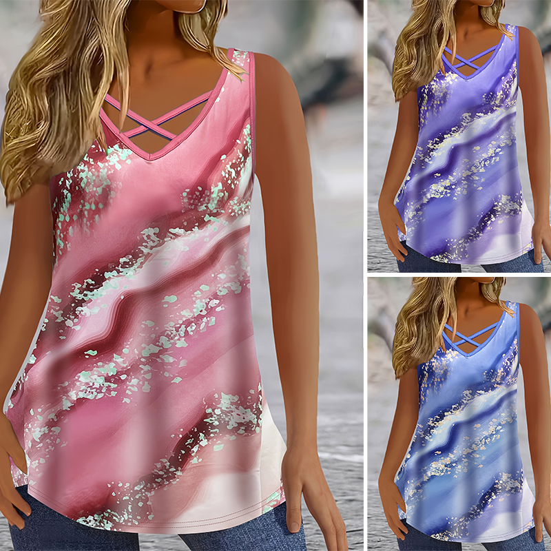 Plus Size Marble Print Tank To - Summer Clothing Plus Size Women recensione e prezzo