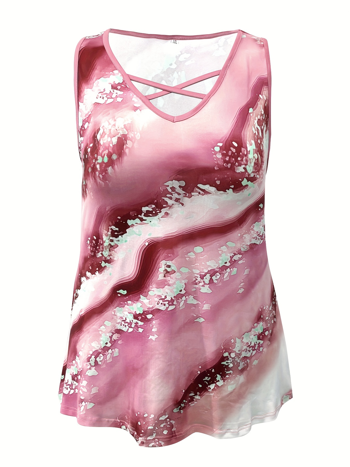 Plus Size Marble Print Tank To - Summer Clothing Plus Size Women recensione e prezzo