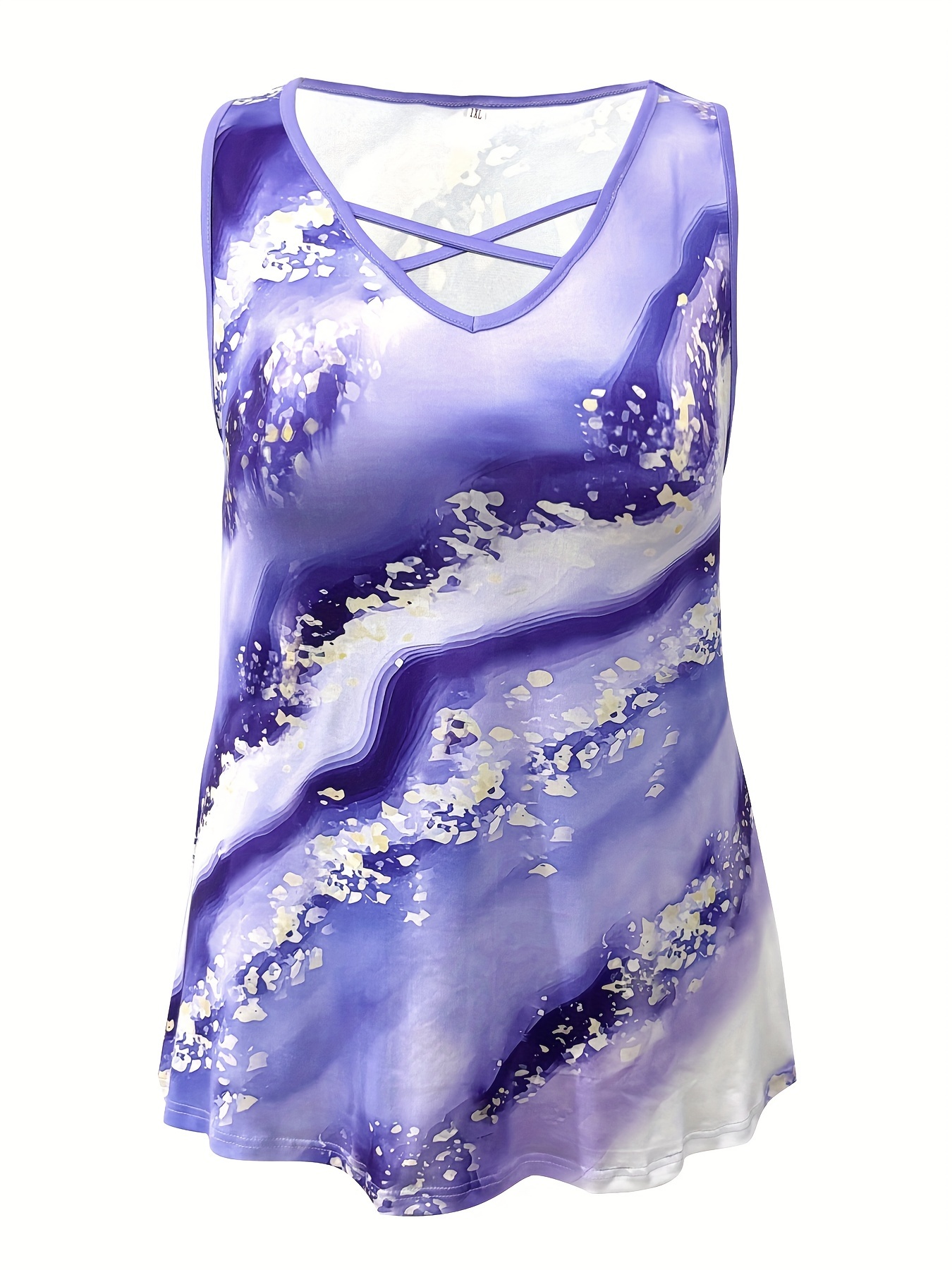 Plus Size Marble Print Tank To - Summer Clothing Plus Size Women recensione e prezzo