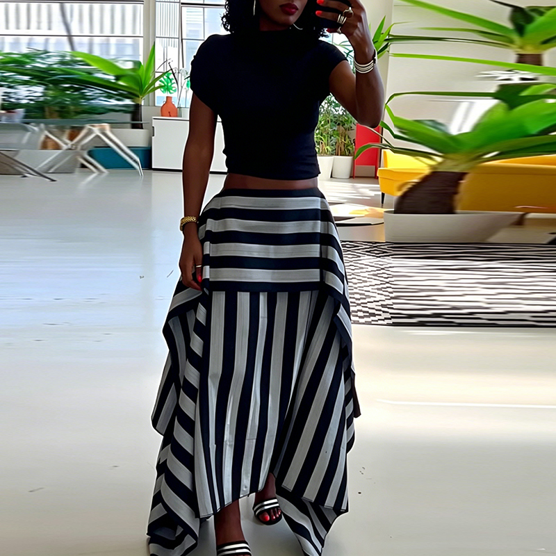 Fashion Irregular Splice Ruffl - Summer Alt Clothing recensione e prezzo